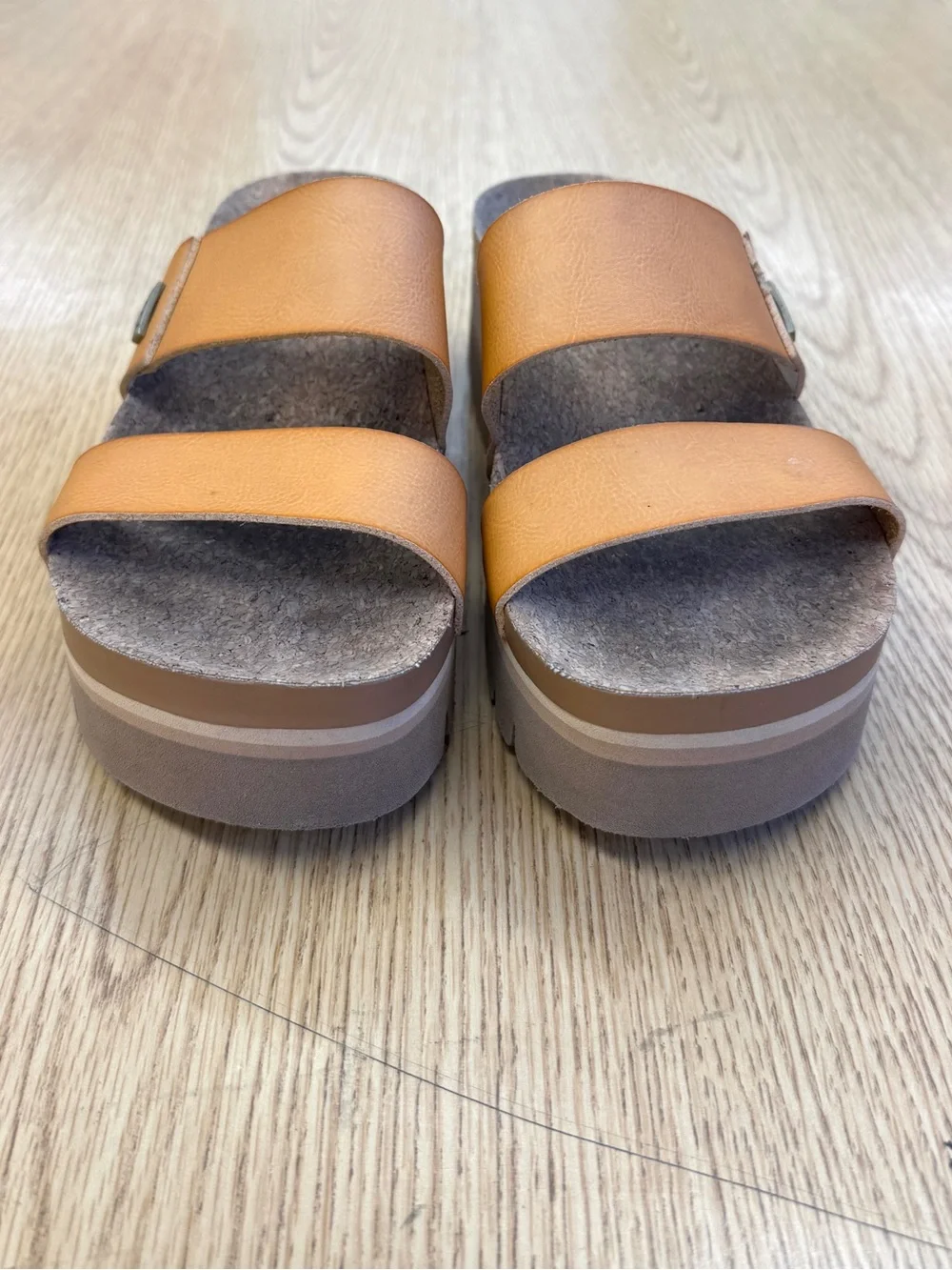 Reef Cushion Vista Higher Platform Slide Sandal Natural Tan 8